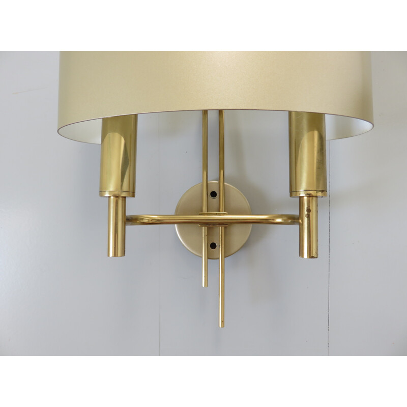 Set of 2 vintage Italian golden wall lamps