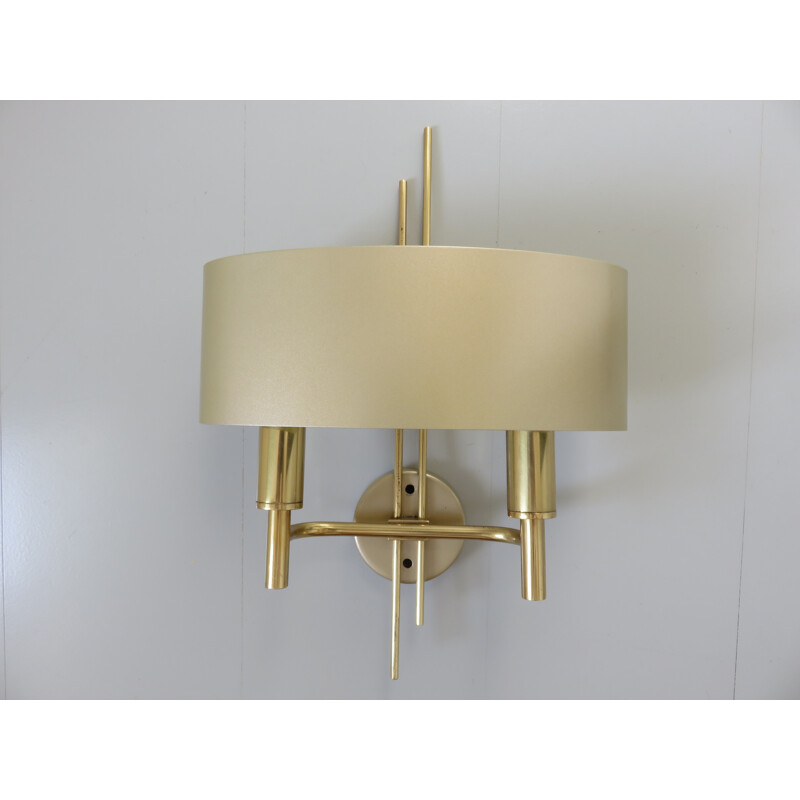 Set of 2 vintage Italian golden wall lamps