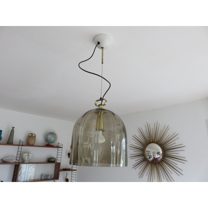 Vintage German pendant lamp in glass by Peill & Putzler