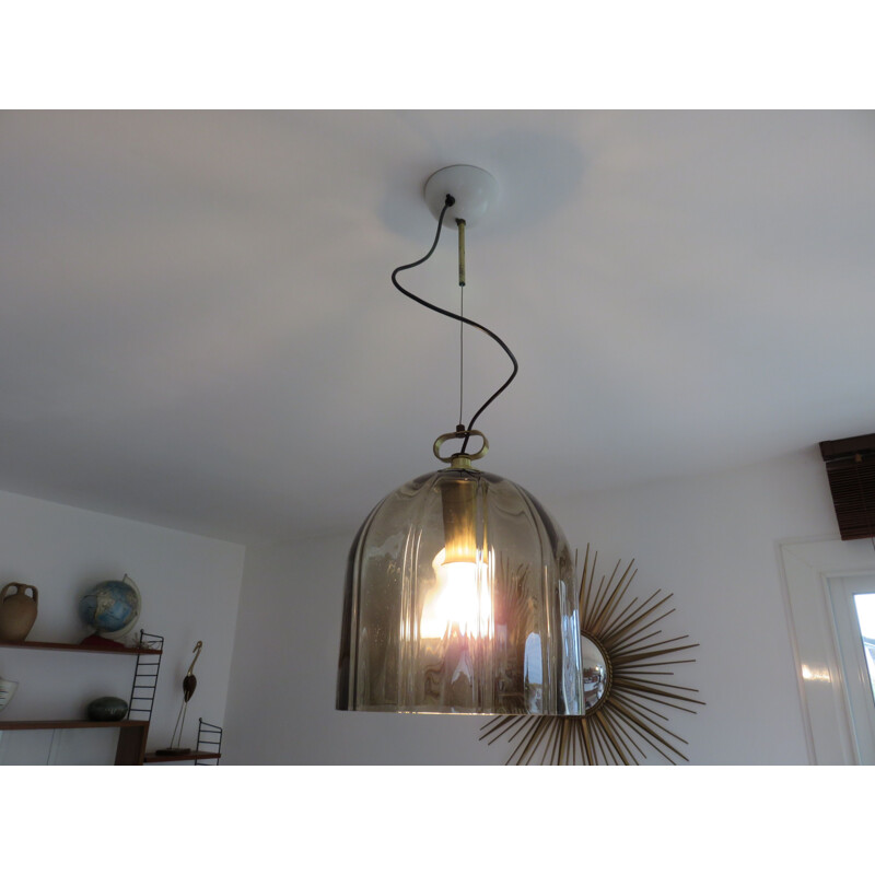 Vintage German pendant lamp in glass by Peill & Putzler