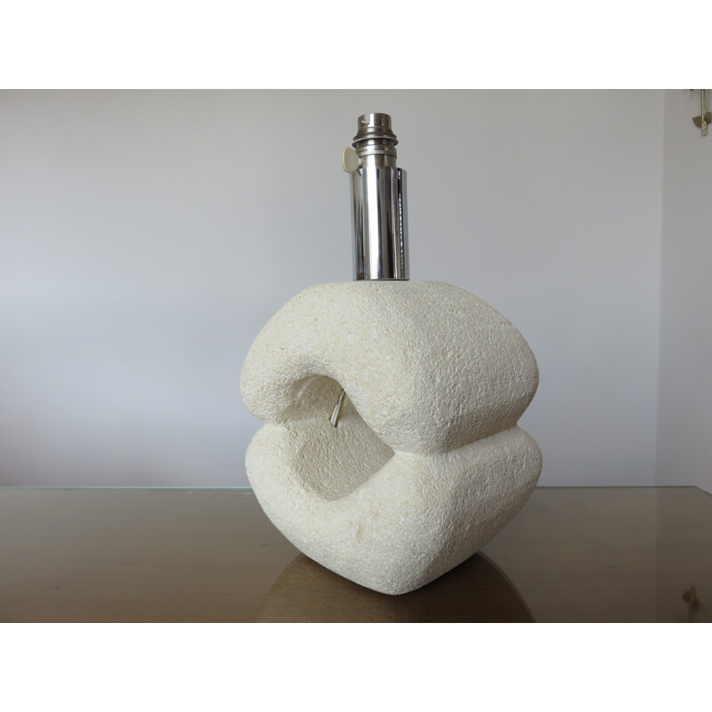 Vintage table lamp in Luberon stone by Albert Tormos