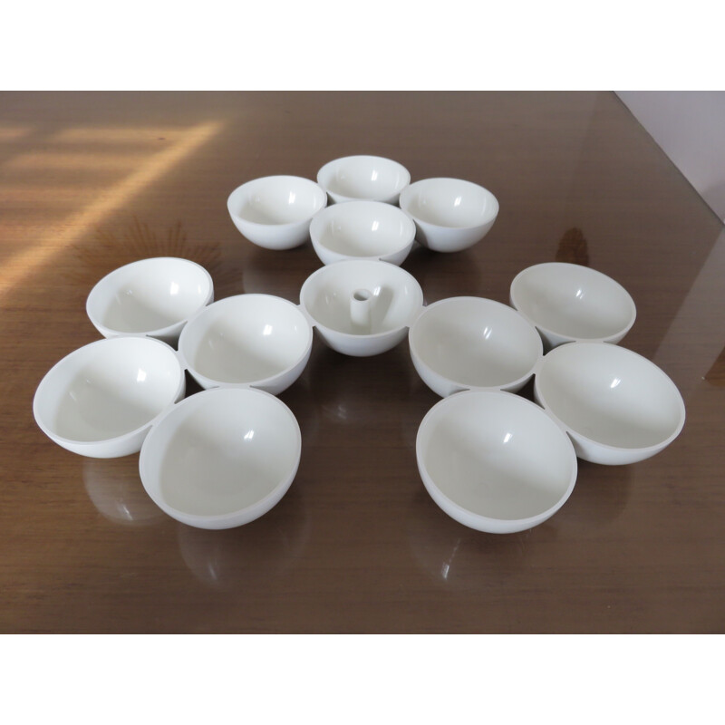 Vintage white appetizer tray by Yonel Lebovici