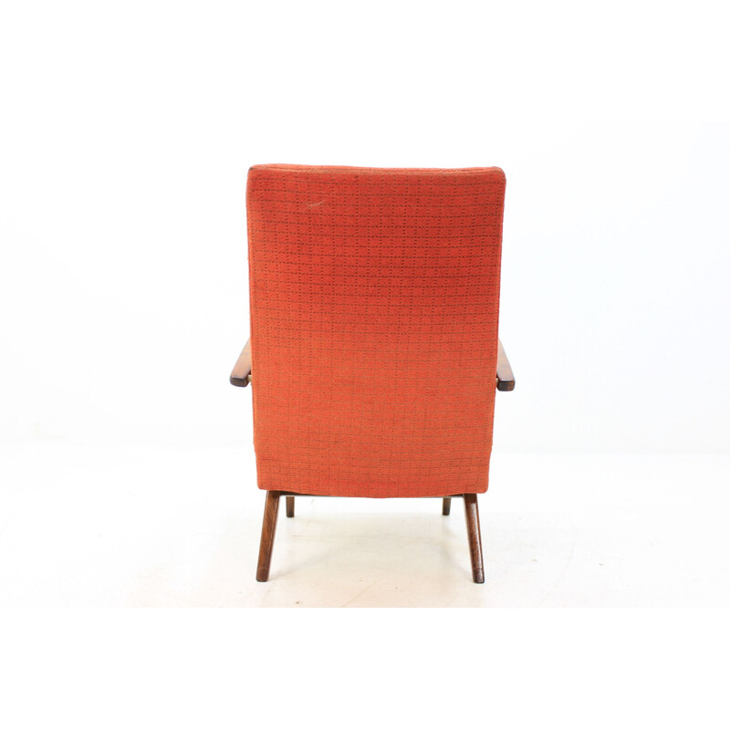 Suite de 2 fauteuils vintage orange par Jindrich Halabala