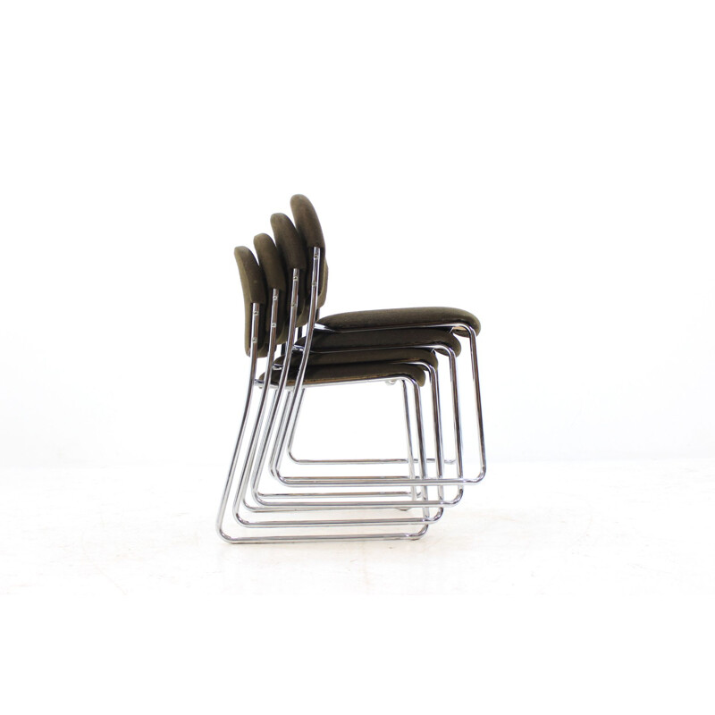 Conjunto de 4 sillas metálicas vintage de Gerd Lange para Drabert