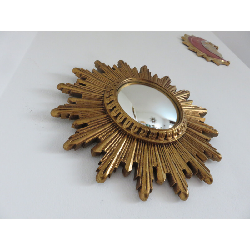 Vintage French mirror "Golden Sun"