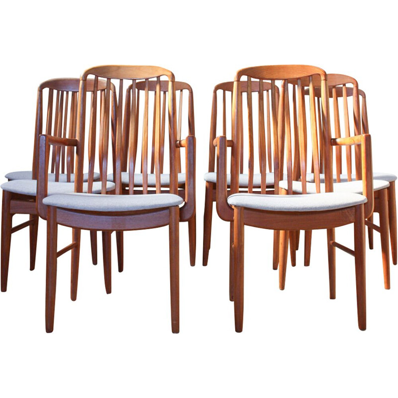 Set of 8 teak dining chairs by Benny Linden