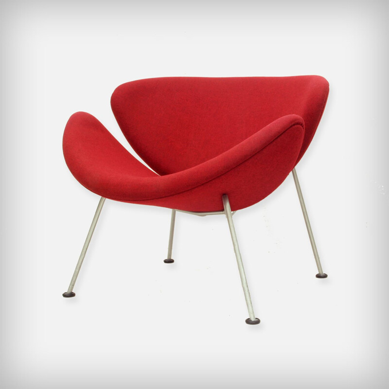 Early Dutch Red Lounge Chair Model Orange Slice by Pierre Paulin for Artifort