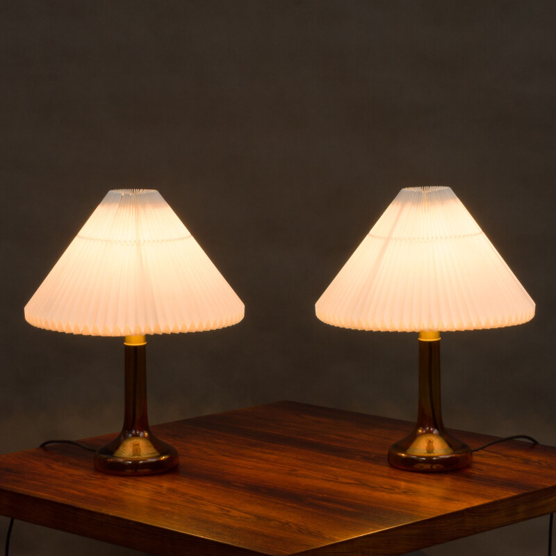 Set of 2 table lamps by  Holmegaard with Le Kilnt shades