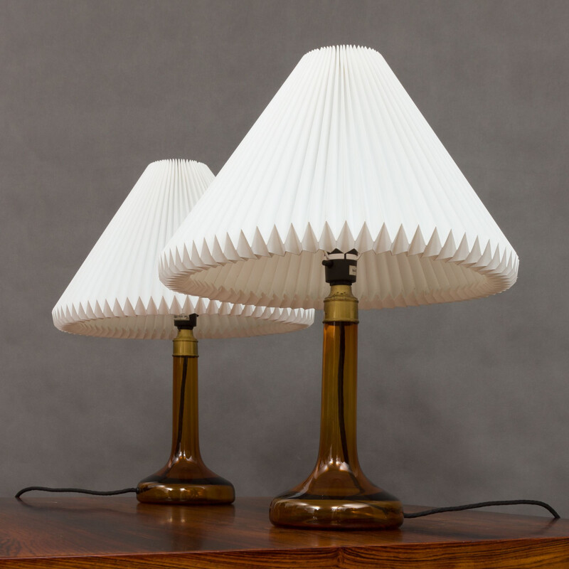 Set of 2 table lamps by  Holmegaard with Le Kilnt shades