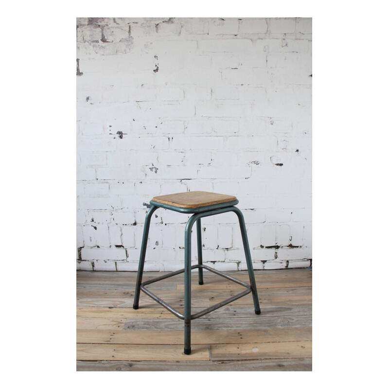 Set of 4 industrial stools by Gaston Cavaillon for Mullca
