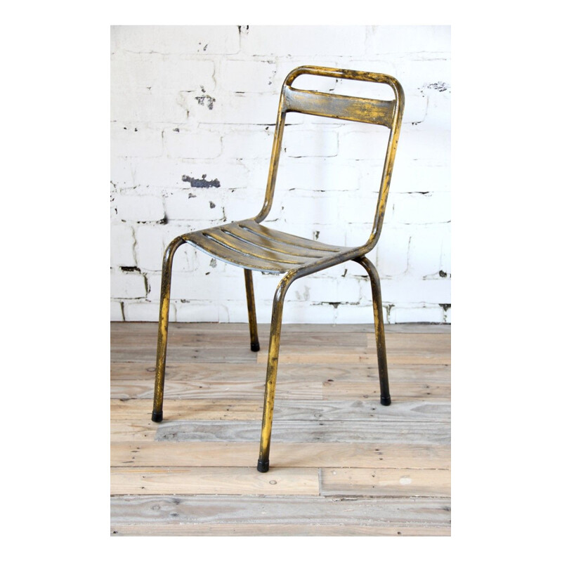 Set of 3 yellow french bistro chairs