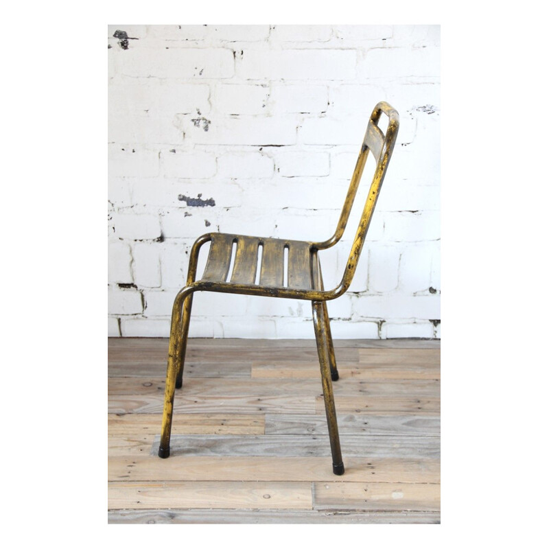 Set of 3 yellow french bistro chairs