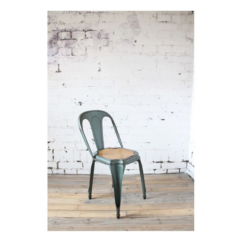 Set of 4 green fibrocit chairs