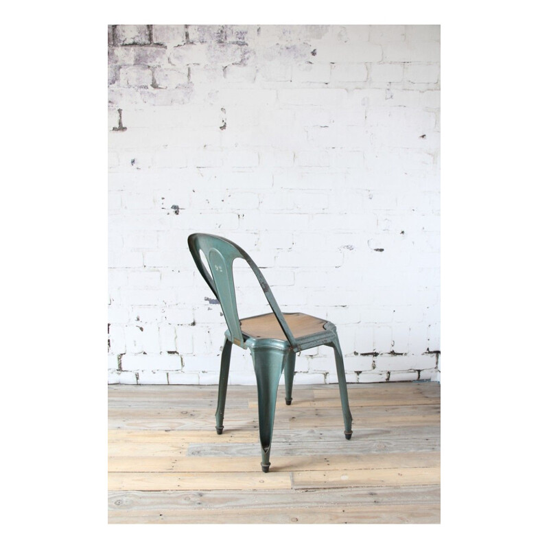 Set of 4 green fibrocit chairs