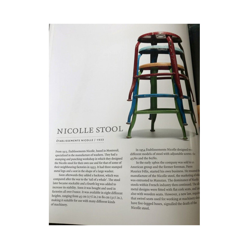 Vintage grey stool for Nicolle