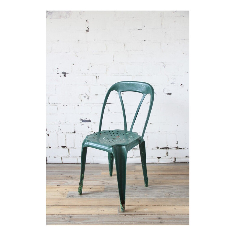 Conjunto de 6 cadeiras verde-escuro vintage de Joseph Mathieu