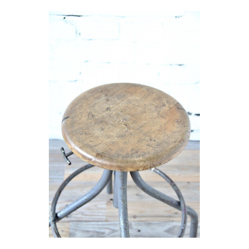 Grey french adjustable stool