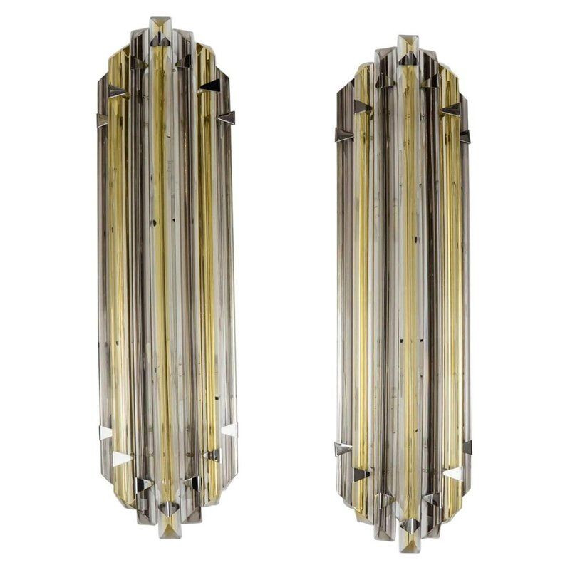 Vintage set of 2 Murano glass sconces