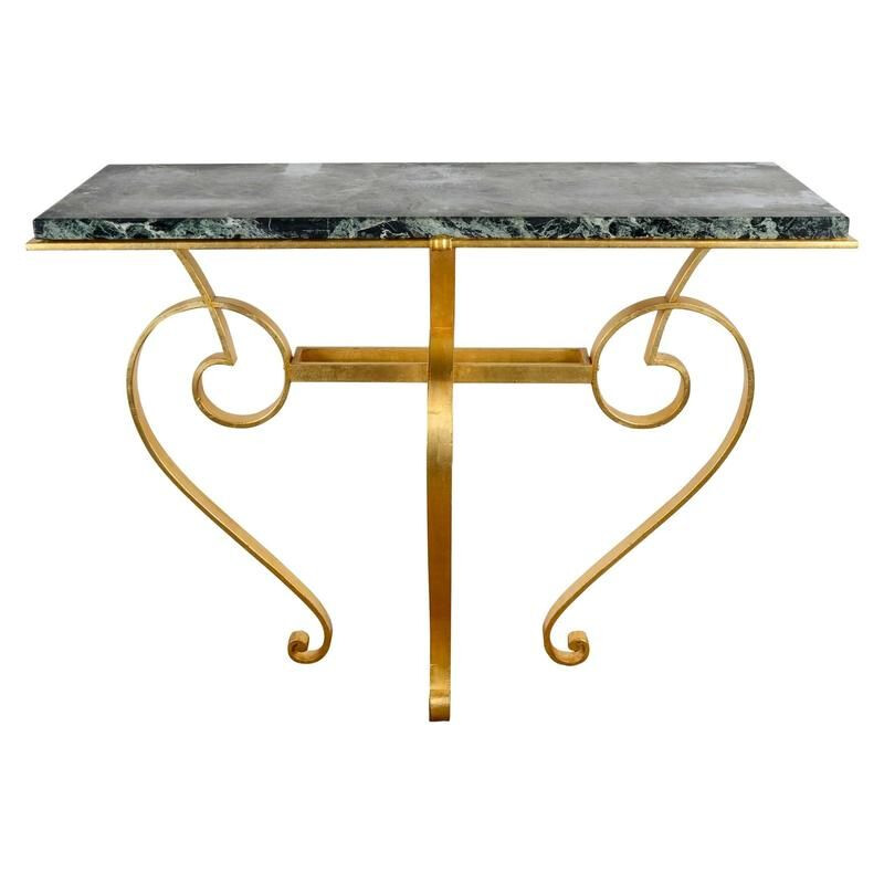 Vintage console in iron and marble