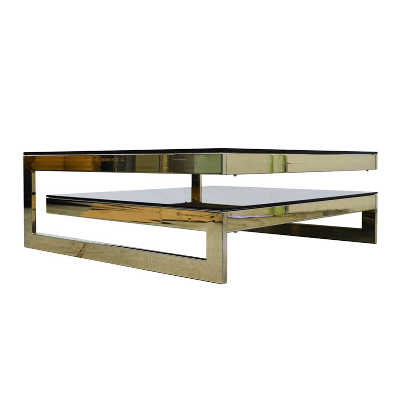 Vintage gold-plated coffee table by Belgo Chrome