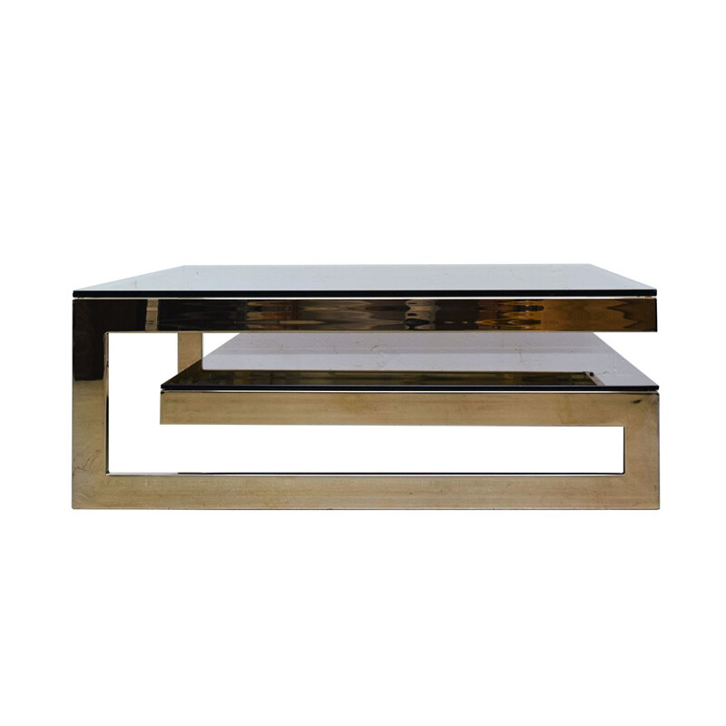 Vintage gold-plated coffee table by Belgo Chrome