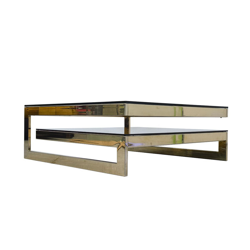 Vintage gold-plated coffee table by Belgo Chrome