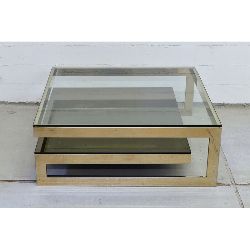 Vintage gold-plated coffee table by Belgo Chrome