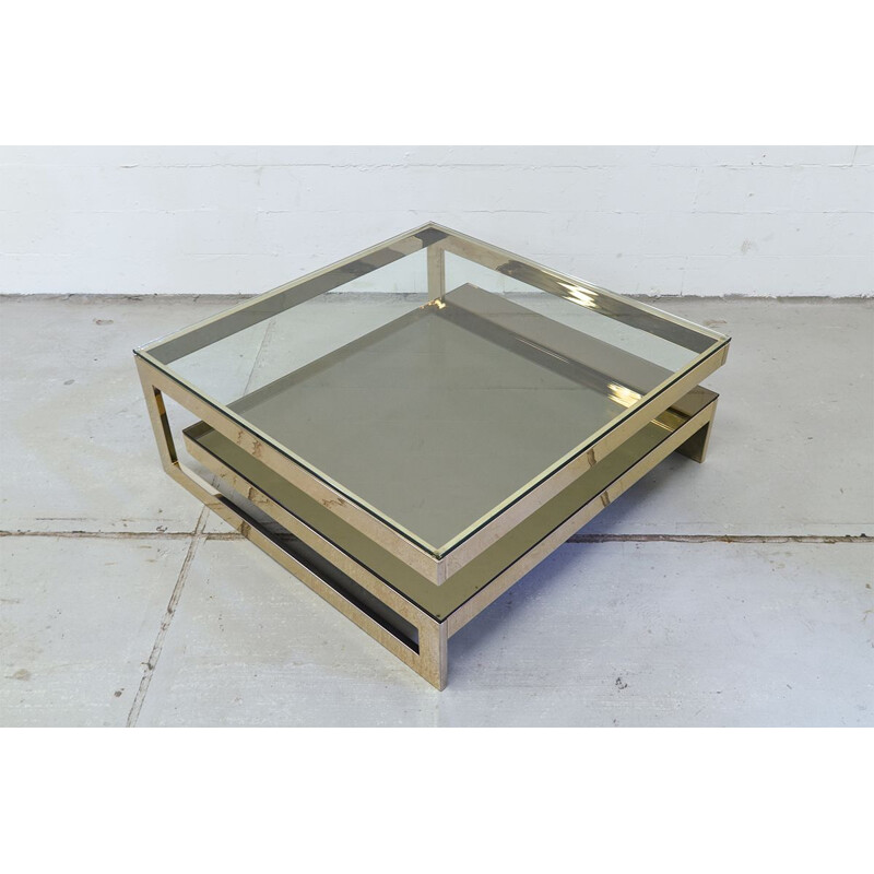 Vintage gold-plated coffee table by Belgo Chrome