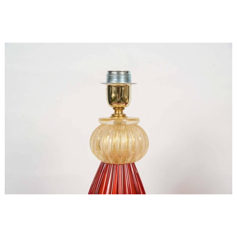 Pair of vintage Italian table lamps in Murano glass
