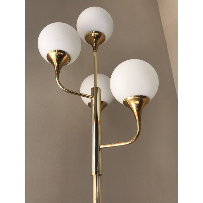 Lampadaire design vintage en laiton