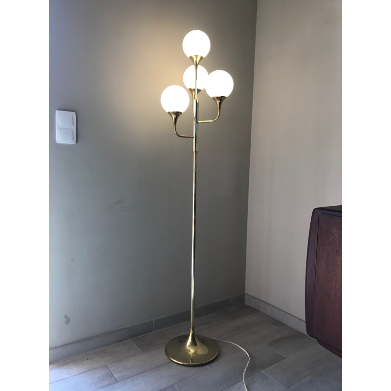 Lampadaire design vintage en laiton