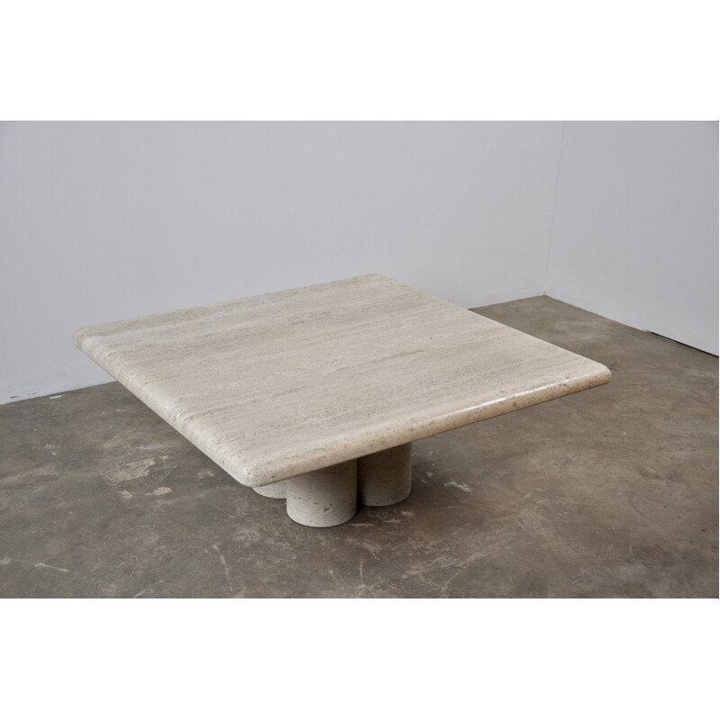 Coffee table in travertine by Mario Bellini for Cassina