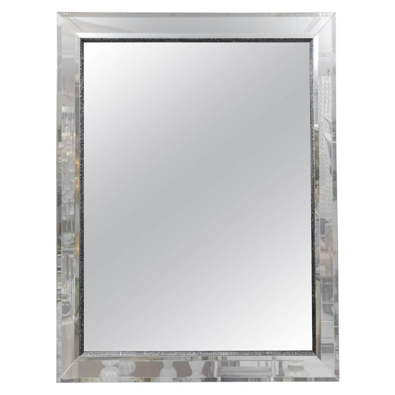Vintage Italian mirror in silvered metal
