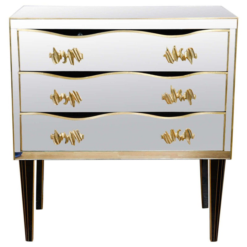 Italian chest of drawers with mirrors 1969