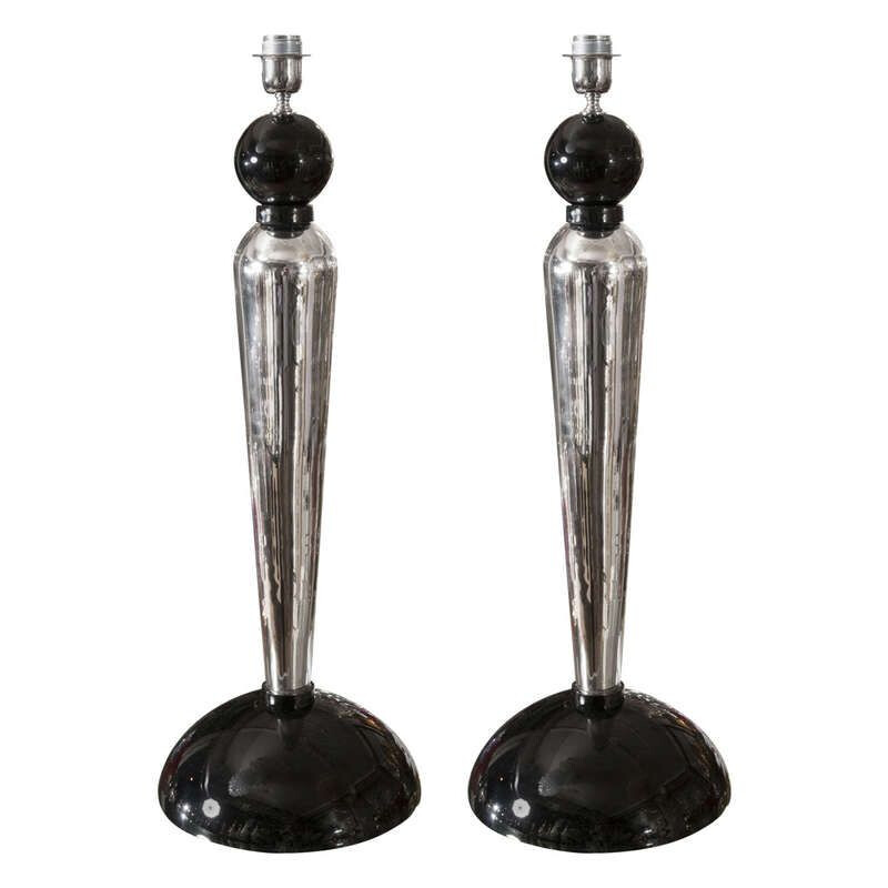 Paire de lampes vintage en verre de Murano signée Toso