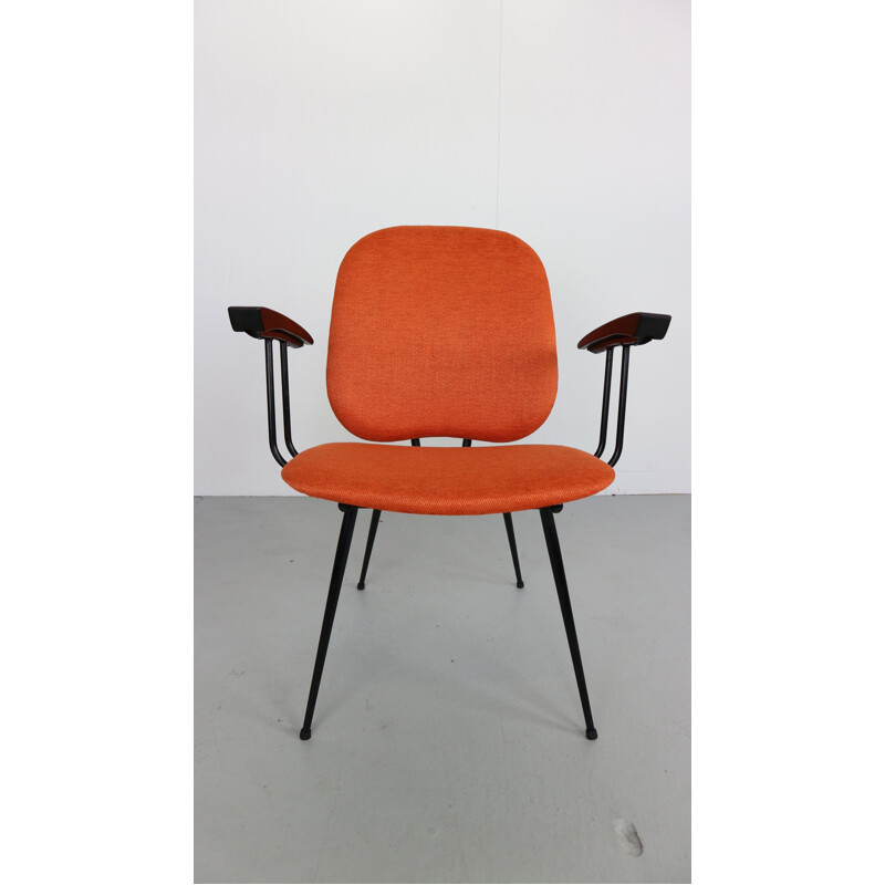 Vintage orange armchair in metal and bakelite