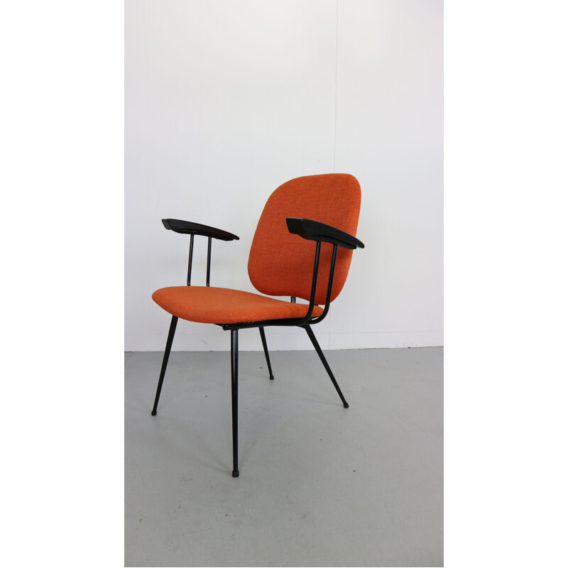 Vintage orange armchair in metal and bakelite