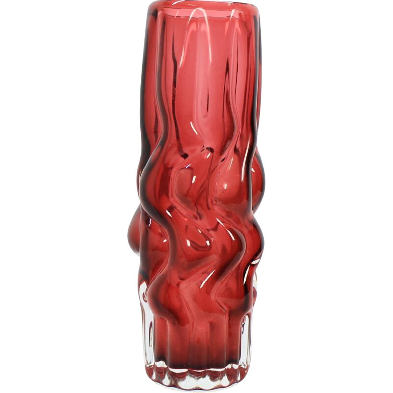 Vintage ruby vase by Pavel Hlava