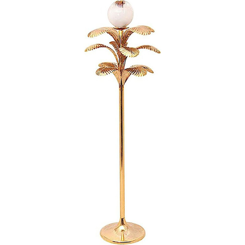 Vintage Rococo floor lamp in gilded metal and brass