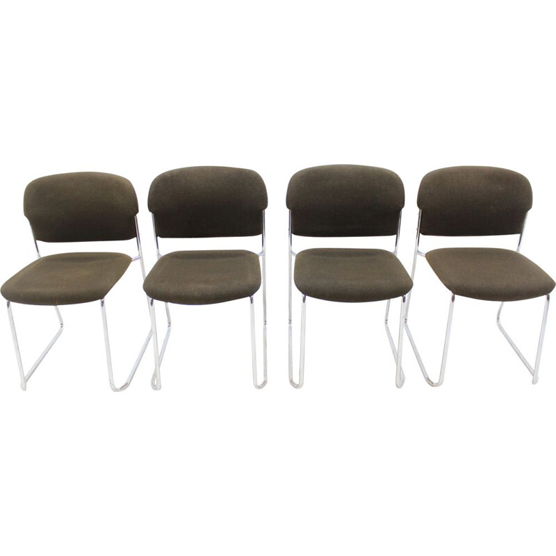 Suite von 4 Vintage-Stühlen aus Metall von Gerd Lange für Drabert