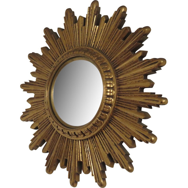 Miroir vintage français soleil doré