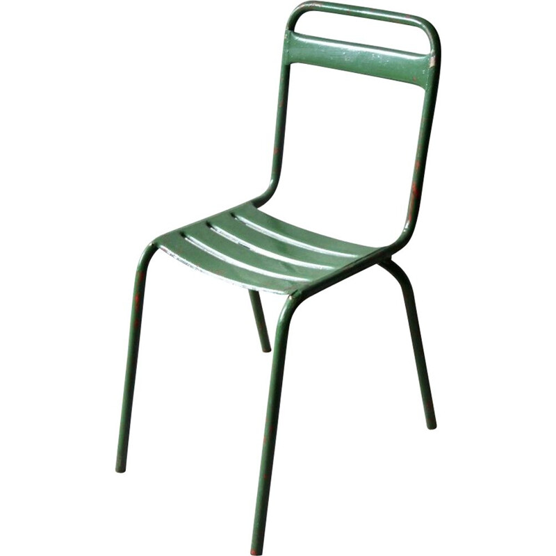 Suite de 4 chaises de bistro vertes