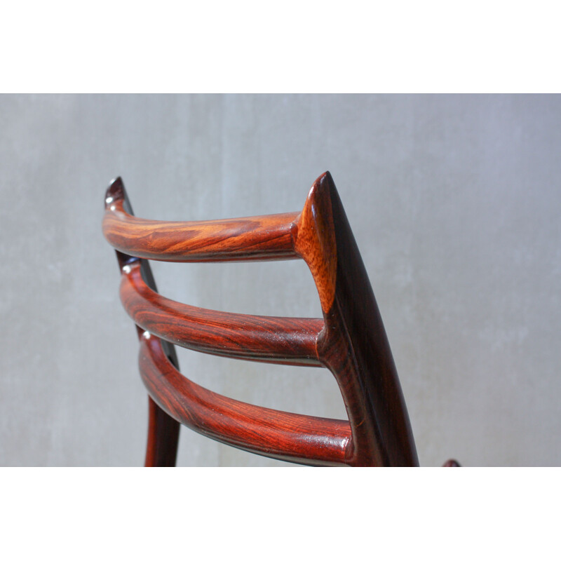Suite de 6 chaises à repas vintage "Modèle 78" en palissandre par Niels O. Møller pour J. L. Møllers Møbelfabrik
