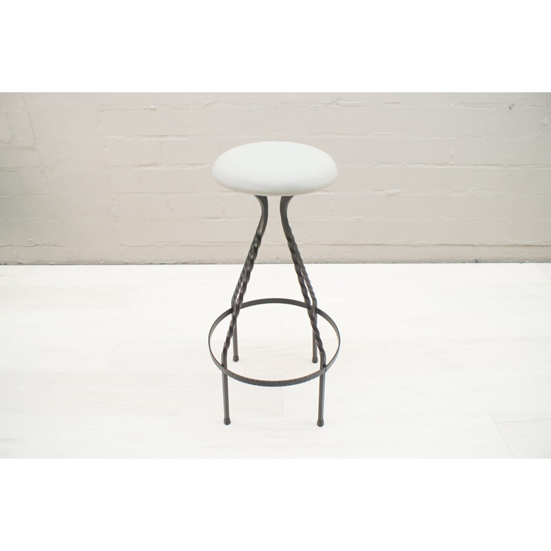 Set of 4 vintage German bar stools in iron