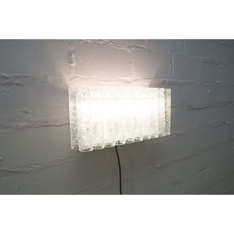 Vintage large wall lamp with glass tubes by Doria Leuchten