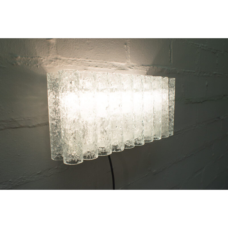 Vintage large wall lamp with glass tubes by Doria Leuchten