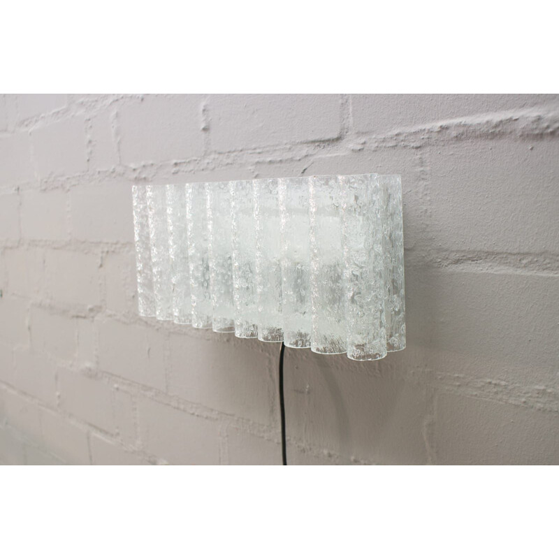 Vintage large wall lamp with glass tubes by Doria Leuchten