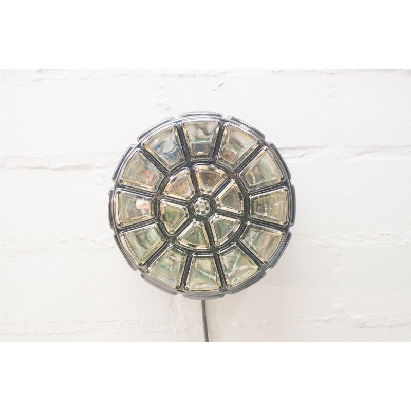 Set of 2 wall lamps in Iron and Glass