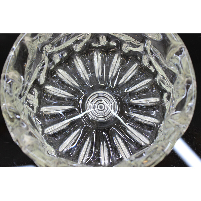 Vintage ashtray in pure metallurgical glass by Pavel Hlava for Novy Bor, Czechoslovakia