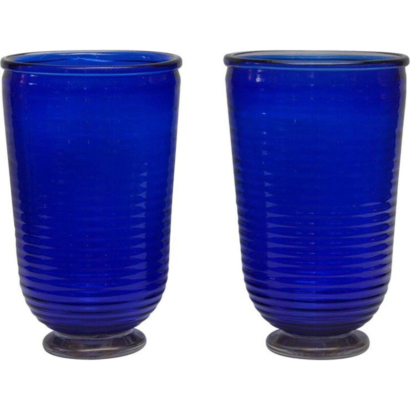 Vintage set of  2 vases in Murano glass